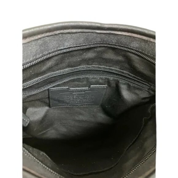 Coach black leather and suede Camden messenger/crossbody bag - Picture 11 of 16